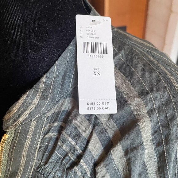 NWT Anthropologie Long-Sleeve Zip-Front Mini Dress XS/Oversized - Picture 6 of 10